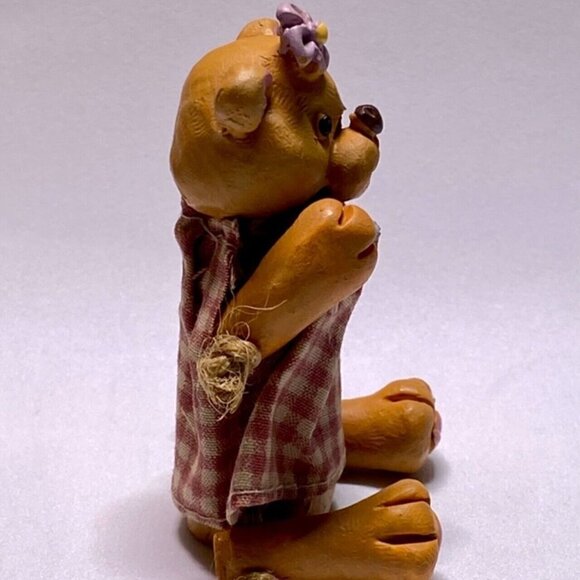 Russ Berrie & Co. 13900 Collectible Jointed Mini’s Wooden Bear Shelf Sitter VTG - Picture 2 of 10